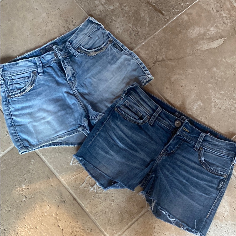 Pair of Silver Jeans denim shorts 3” inseam